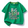 2026 new model Kids Cotton Short Sleeve Tee Tshirt Big Sister Pattern girls t shirts girls tops Short sleeve