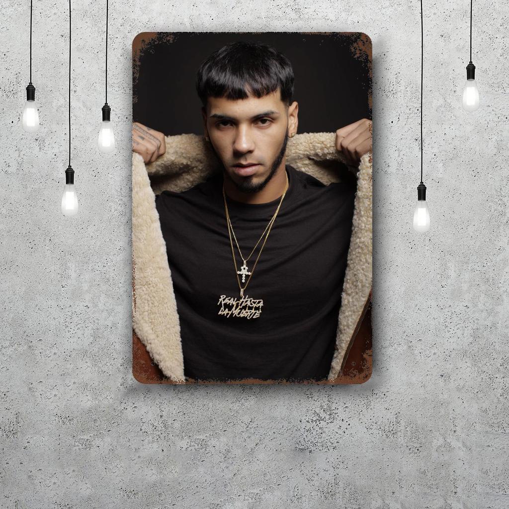 Anuel aa Забавная металлическая вывеска для бара Ретро-пластина Винтажная вывеска Алкогольный напиток Паб Клуб Мужская берлога Кухонная настенная декорация