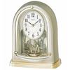 Clock Table Clock Radio Analog Rotating Decoration Light Gold Pearl BY241G SEIKO