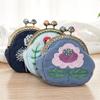 Handmade DIY Crafts Coin Purse Wallet Cross Stitch Embroidery Starter Kit Flower Patterns