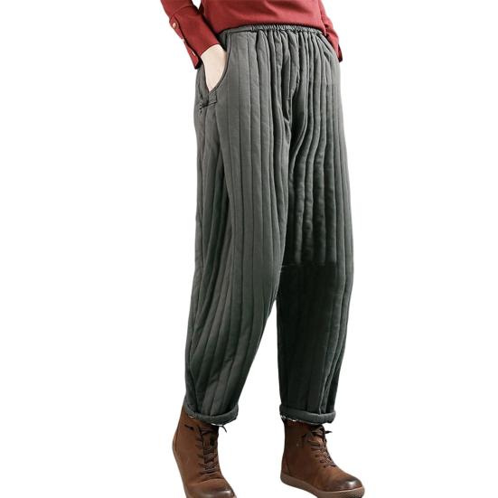 Женские повседневные брюки, эластичные, с высокой талией, свободный крой, утолщенные спортивные брюки с карманами, однотонные повседневные брюки