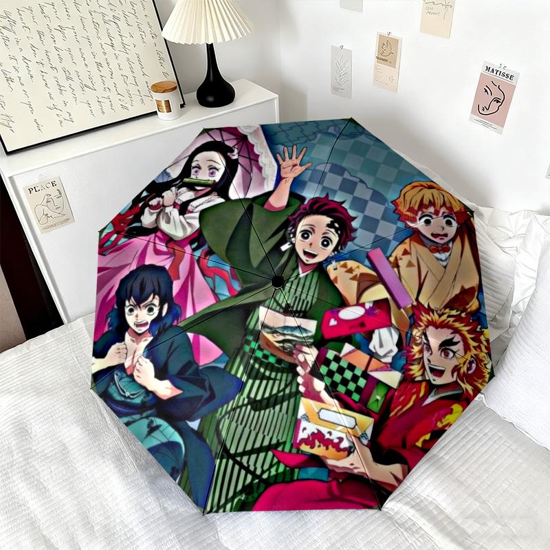 Japanese-style cartoon Demon Slayer Kamado Tanjiro & Kamado Nezuko umbrella including home travel and outdoor activities Multi functional umbrella 34