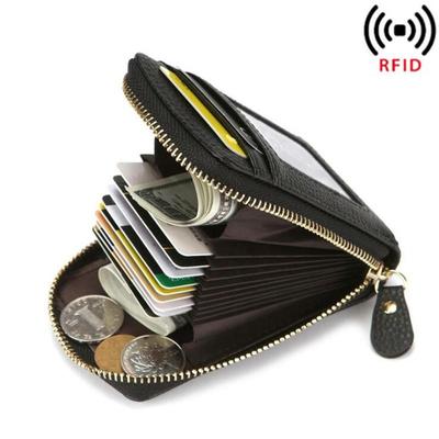 Мужской кошелек, кожаный держатель для кредитных карт, RFID-блокировка, карман на молнии, мужская сумка, защитный чехол для карт, карманный кошелек