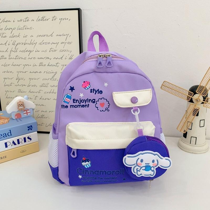 Cinnamon Letters Print Childrens School Bag With Cartoon Anime Prints For Daily Use