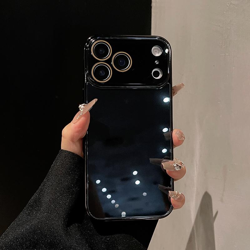Роскошный чехол из закаленного стекла для iPhone 17 16 15 14 13 12 11 Pro Max Plus Кристальная защита объектива Позолоченный бампер Жесткий чехол