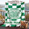 Фланелевое одеяло с принтом Celtic FC, с возможностью добавить имя, мягкий плед для дивана и кровати
