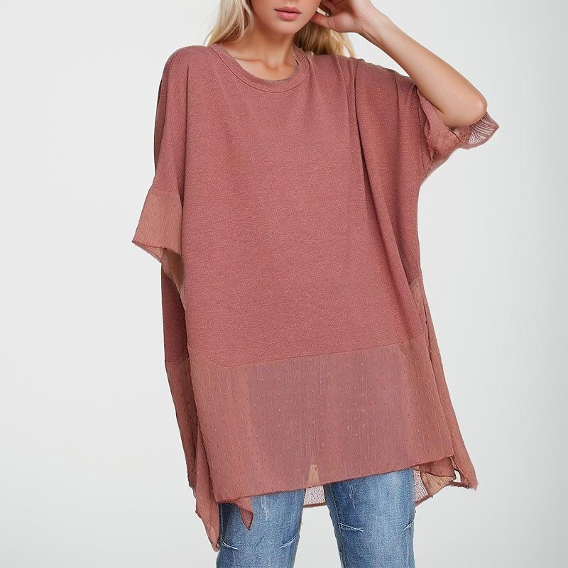 DIMANAF 2021, женская футболка больших размеров, модная женская летняя лоскутная футболка оверсайз с кружевом и круглым вырезом, хлопковые свободные топы с короткими рукавами и футболки