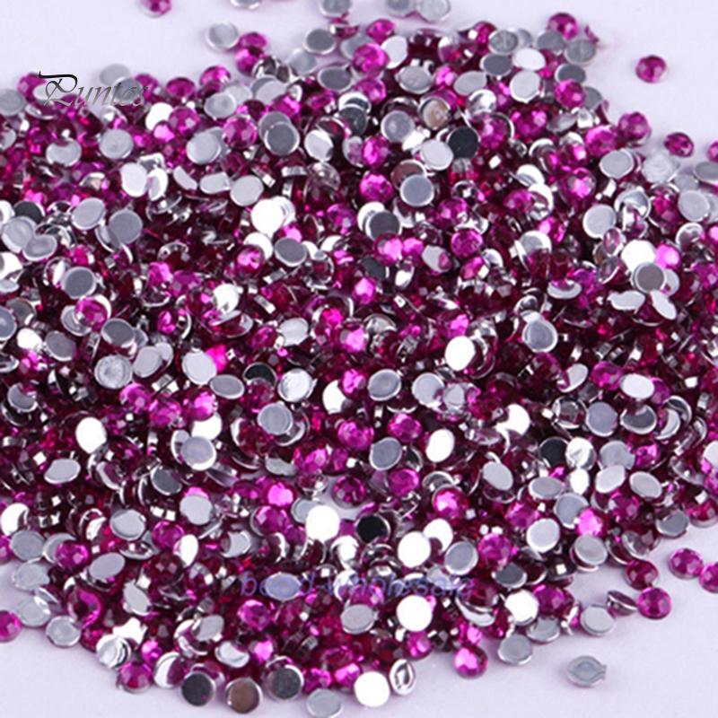 Puntos Rhinestone 2000 шт., полимерный чехол для телефона с плоской задней панелью «сделай сам», наклейки для ногтей, 2/3/4/5 мм