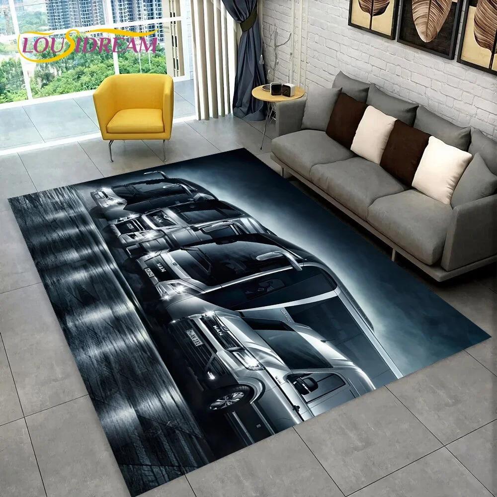 Latest MAN Truck Lorry 3D Printing Carpet Rug for Bedroom Living Room Home Sofa Decoration,Children Game Large Decor Floor Mat