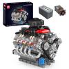 Mold King 10171 Technik V8 Engine Block Kit, MOC Proportional Block Model Kit, Модель двигателя, 535+PCS Mini Engine Structure Block Toys для детей,