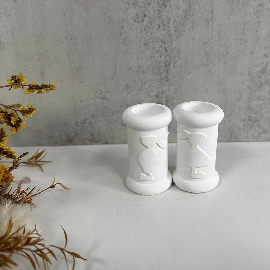 Cylinder Candle Holder Molds for DIY Candle Holder Gypsum Ornament Room Decorations, Easter Theme Pillar Candle Holder