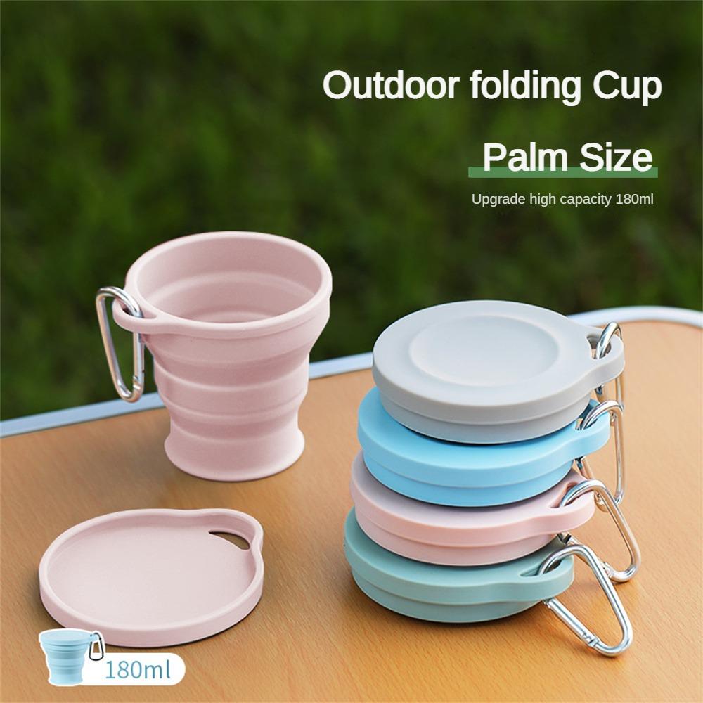 SHIMOYAMARetractable Folding Cups Lightweight Telescopic Collapsible Cup 150ml Outdoor Use Travel Silicone Coffee Drinking Mug