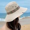 Женская шляпа от солнца с цветочным принтом, широкополая шляпа для альпинизма, ретро-шляпа-ведро с широкими полями, пляжная шляпа