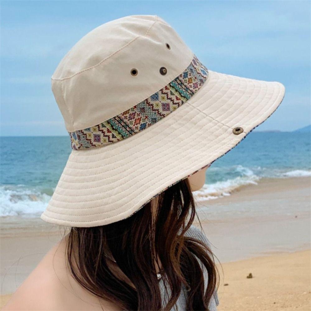 Женская шляпа от солнца с цветочным принтом, широкополая шляпа для альпинизма, ретро-шляпа-ведро с широкими полями, пляжная шляпа