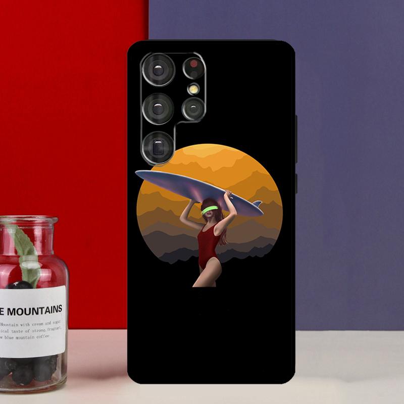 Чехол для телефона Samsung Galaxy S25 Ultra S9 S10 S20 S22 Plus S21 FE S23 S24 Ultra с изображением доски для серфинга, серфинга, девушки-серфера