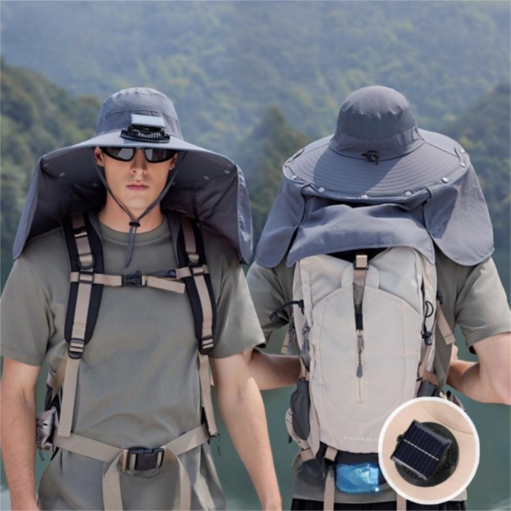 Large Brim Solar Fan Hat Breathable Bucket Hat Fashion Outdoor Sun Hat