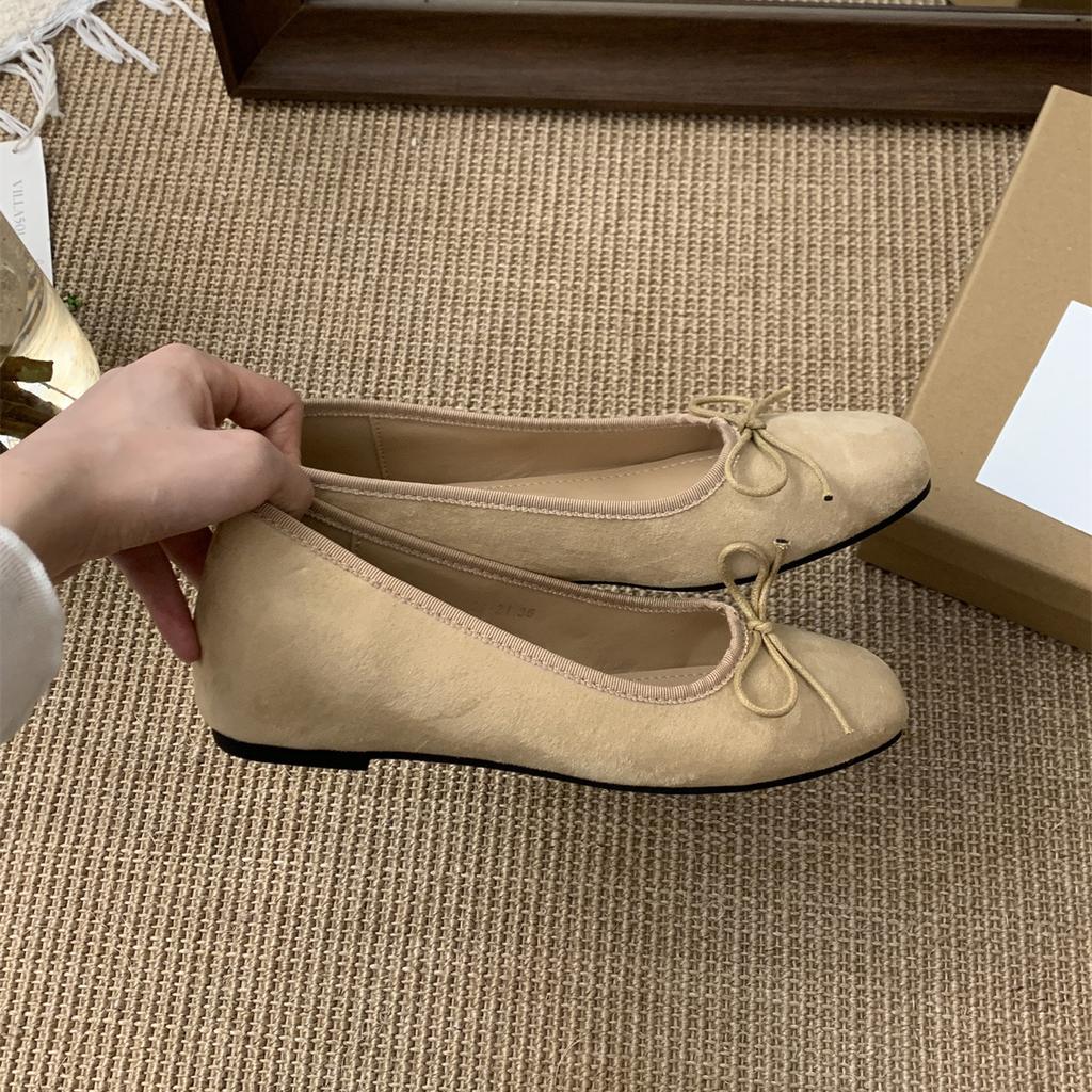 Внутреннее увеличение высоты замша светлый рот красный одинарные туфли женские толстая подошва на одном педале женские туфли с юбкой желтые туфли Doudou