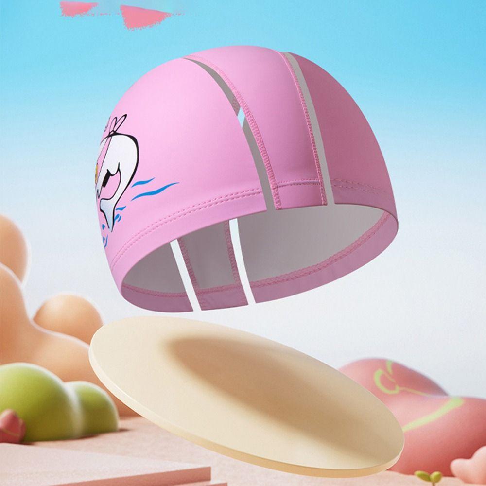 Детские шапочки для плавания из полиуретановой ткани, эластичные шапочки для плавания, дайвинга, шапочки для мальчиков и девочек