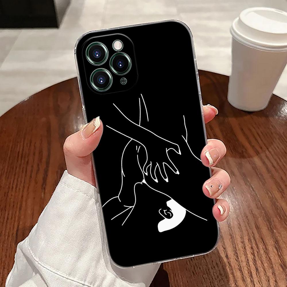 Сексуальный Чехол с Линейным Рисунком Влюбленная Пара Поцелуй Для Apple iPhone 17 16 15 14 13 12 11 Pro Max 16 Plus 16E 17Air 17Pro Чехол для Телефона Силиконовый
