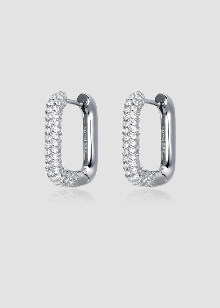 Anon Pave One Touch Link Earrings