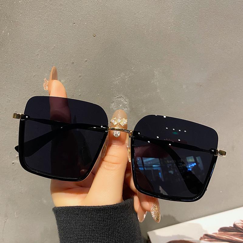 Vintage Oversized Sunglasses Fashion Men Women Square Shades Eyewear Trendy Ins Popular Brand Design UV400 Sun Glasses
