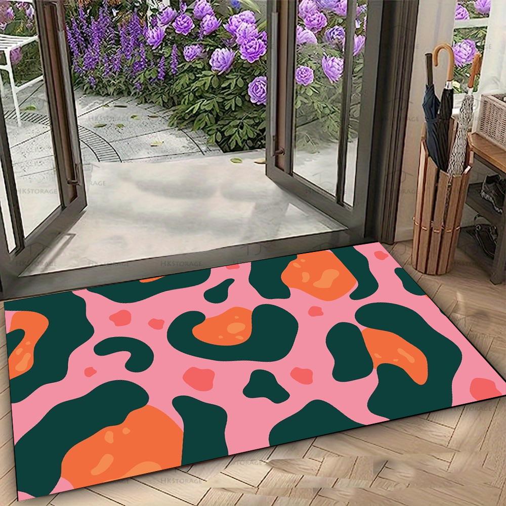 Trendy Leopard Print Doormat Fashion Camo Spotted Animal Pattern Non Slip Front Door Kitchen Indoor Entrance Floor Rug