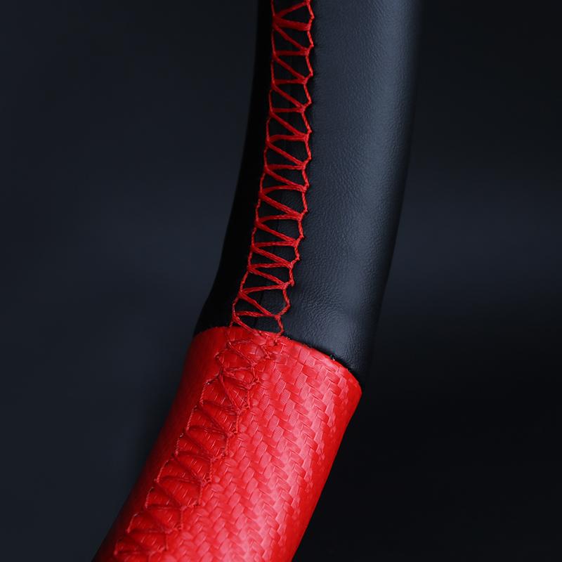 Matte Carbon Fiber Car Steering Wheel Cover Universal Fit High-Quality Porty Luxurious Race Hand Sewing Auto Steering Wheel Wrap