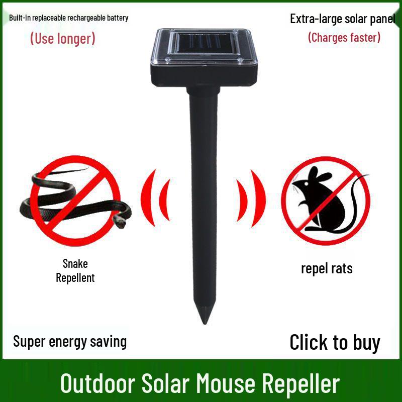 Solar-Powered Ultrasonic Pest Repeller for Mice, Snakes, and Insects - High Power for Outdoor and Farm Use