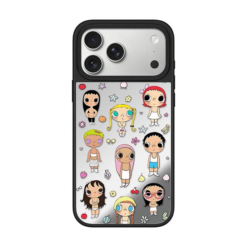 Magnetic Snap-on Mirror Phone Case IPhone 17 Pro Max 16 15 14 With UV Print Graffiti Design Shockproof PET Cover