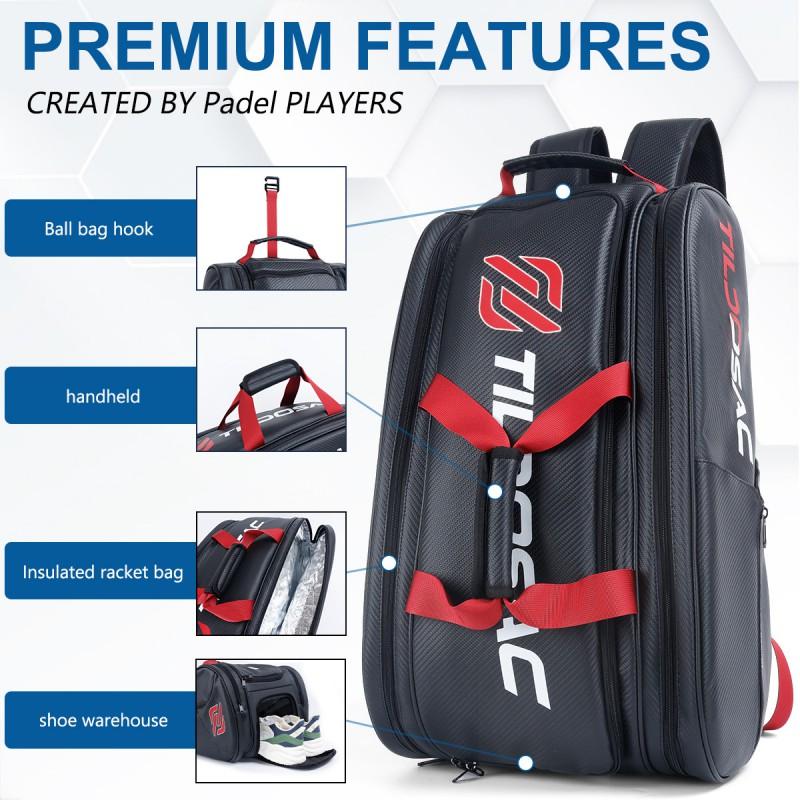 Pickleball Bag Badminton Tennis With Separate Shoe Compartment Large Capacity Multifunctional Paddle Racket