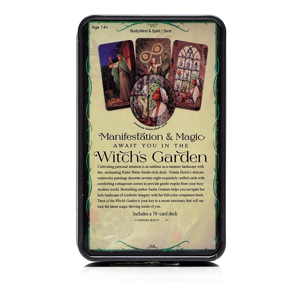 10.3*6cm Tarot of The Witch's Garden 78 Pcs Cards with Gilded Edges In A Tin Box for Beginners