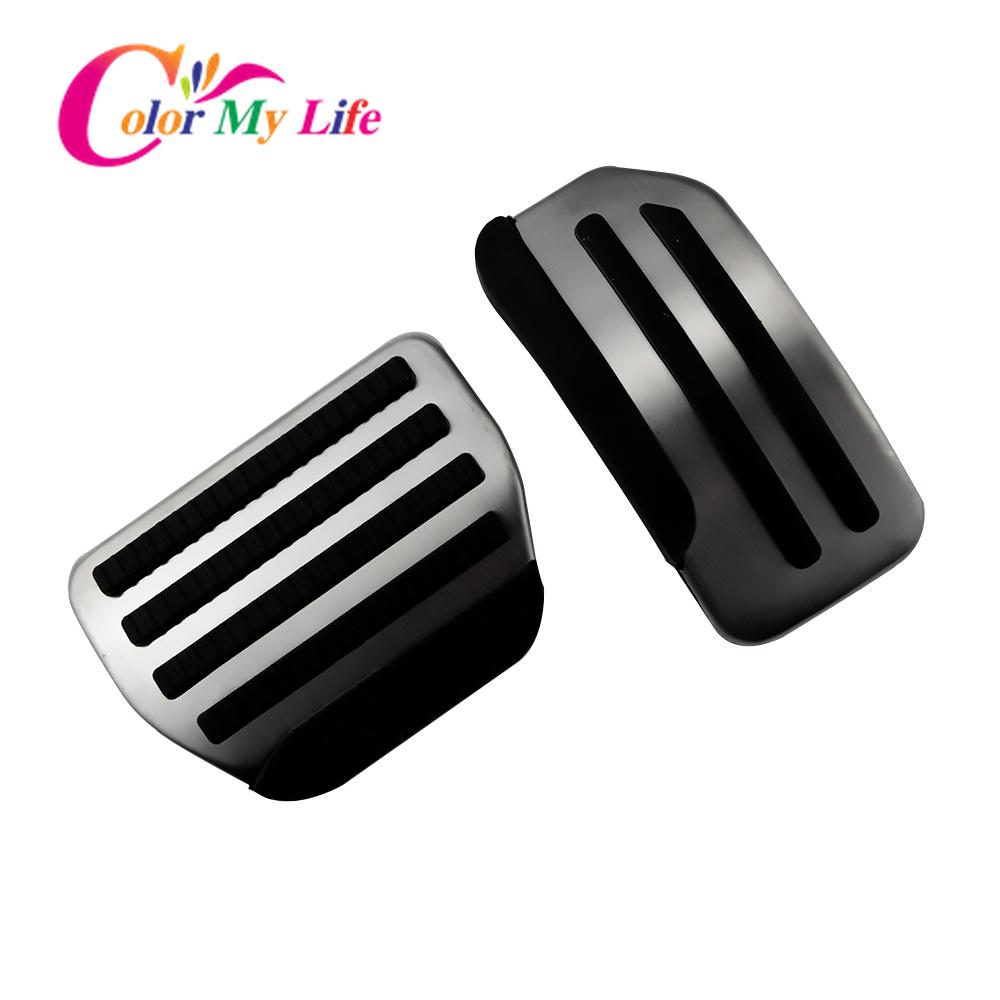 Автомобильные накладки на педали Color My Life для Nissan Versa Sunny Versa Note 2014-2017, защитный чехол для педалей из нержавеющей стали AT