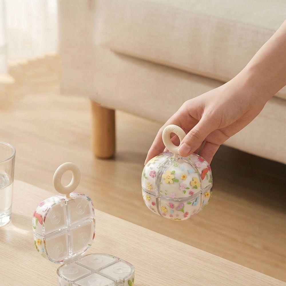 Flower Shaped 8 Compartment Pill Box Sealed Pill Dispenser Creative Pill Storage Container Travel