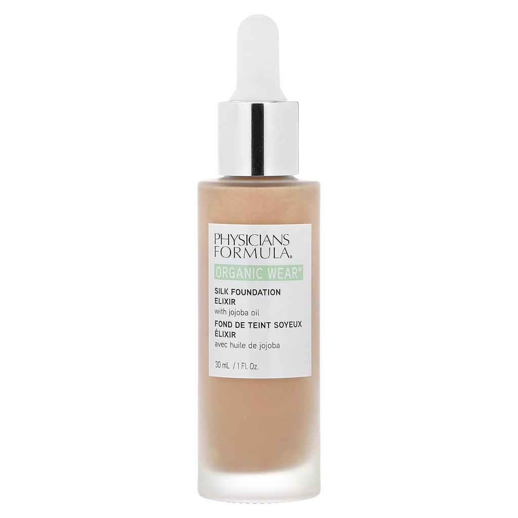 Physicians Formula Organic Wear, Silk Foundation Elixir with Jojoba Oil, 1711325 Fair-To- Light, 1 Fl Oz (30 Ml)