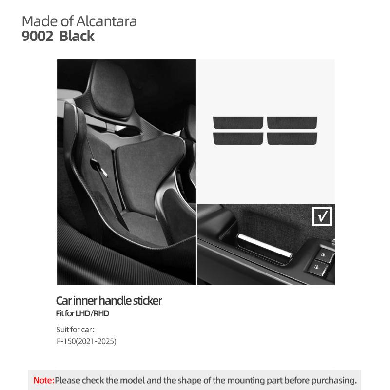 Made of Alcantara Betterhumz For Ford F-150 SVT Raptor -2025 Car Inner Door Handel Trim Stickers Decor Interior Accessories