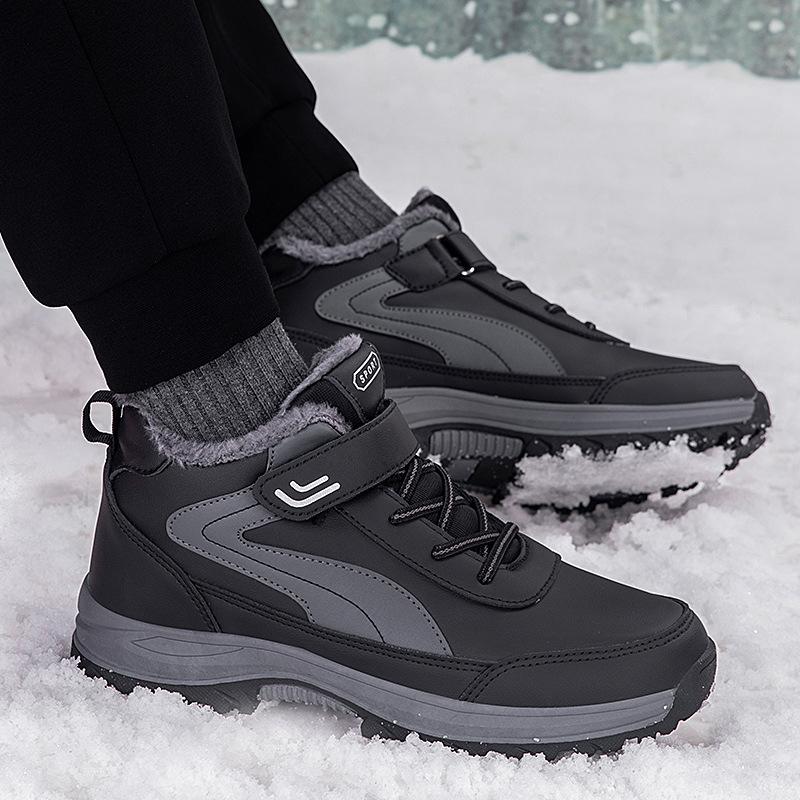 Обувь для мам, женская хлопковая обувь, зимняя, для среднего и пожилого возраста, теплые повседневные нескользящие зимние ботинки, бархатная, теплая, с высоким берцем, для пожилых людей