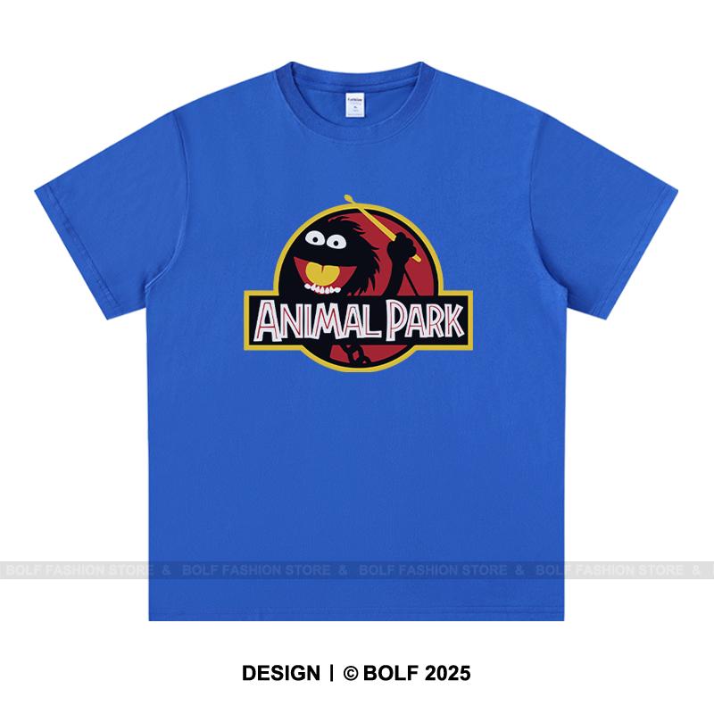 Мужская футболка Animal Park, 100% хлопок, свободные футболки с принтом дикой природы для мужчин, топ Jungle Adventure Nature Lover