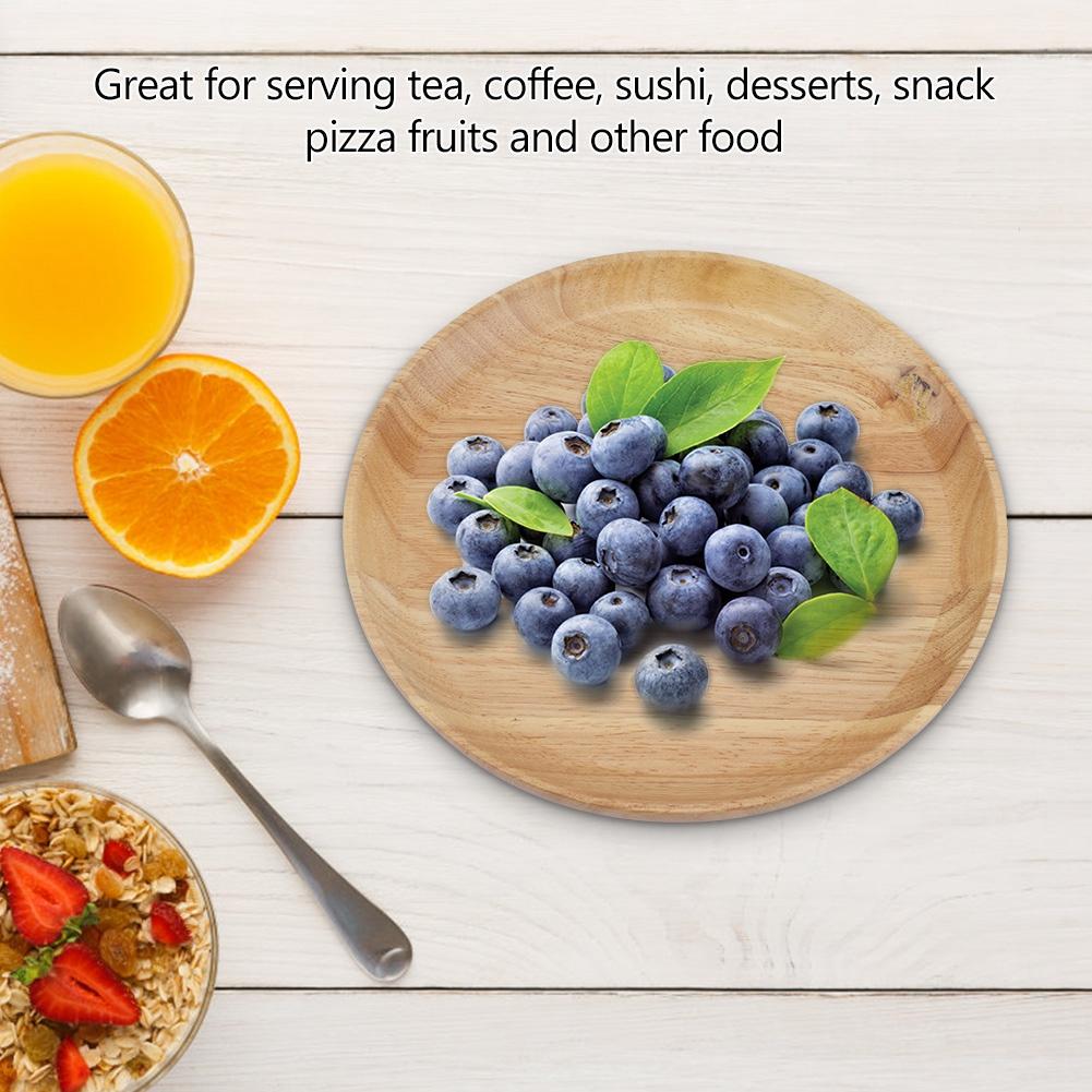 Круглый деревянный поднос для чая суши закуски фрукты сервировочная тарелка блюдо для домашнего ресторана 18*18 см