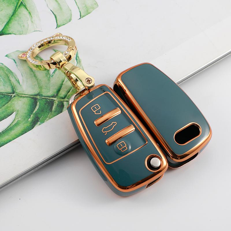 Soft TPU Car Remote Key Cover Case for A3 8P A4 B7 B8 B5 B9 B6 A1 A5 Q7 Q5 A6 4F C6 C5 C7 C4 TT Q3 S3 A7 A8 C4 8N 8V 8L RS3 Keychain Accessories