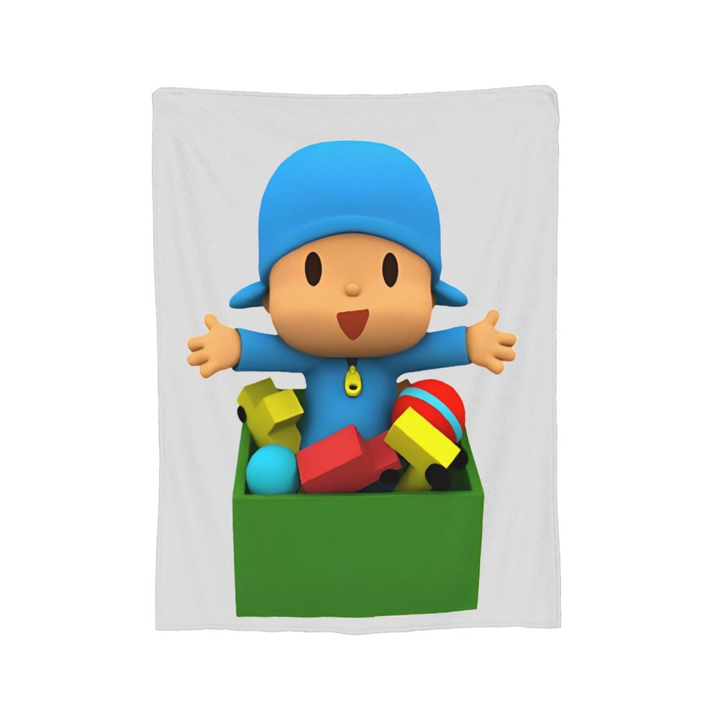 Love Pocoyoed Cartoon Blankets Fleece Spring/Autumn Animation Multi-function Warm Throw Blankets for Bed Couch Bedspread