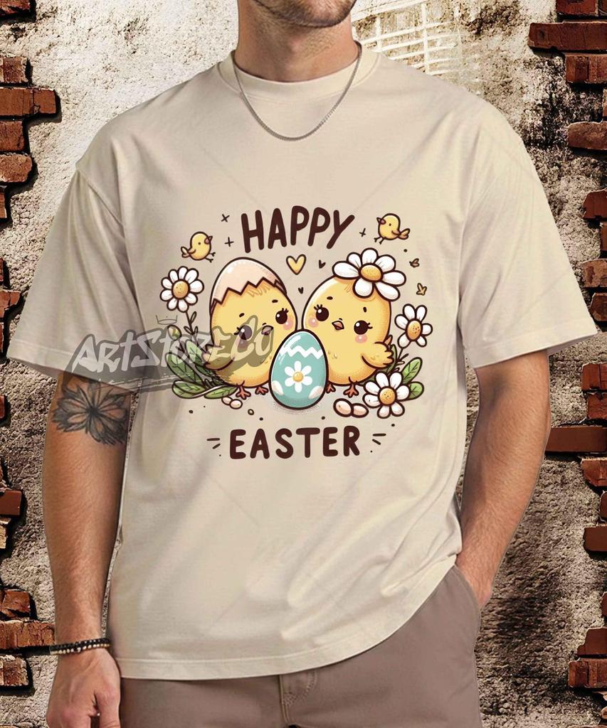 Happy Easter Bunny Egg Nest T-Shirt, Retro Holiday Apparel