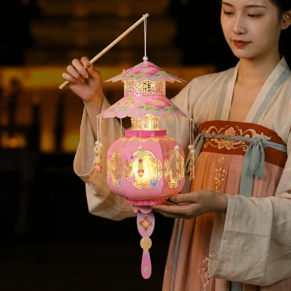 Lightweight Mid-Autumn Festival Lantern PVC Handheld Lantern Portable DIY Craft Material Kit Kids