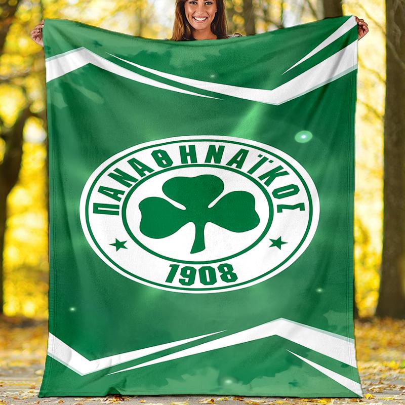 Panathinaikos FC printed throw blanket—soft,warm;versatile blanket for all seasons—perfect as &air-conditioning throw,nap blanket