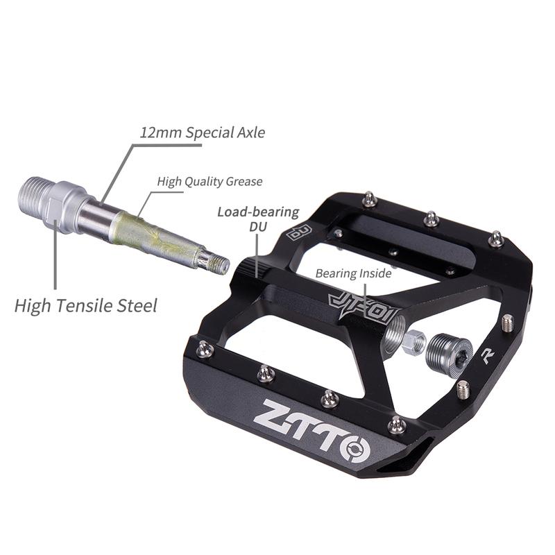 ZTTO MTB Cycling Pedals DU Sealed Bearing Ultralight Aluminum Alloy Footboard Anti-Slip Bicycle Platform Pedals DH Bicycle Parts