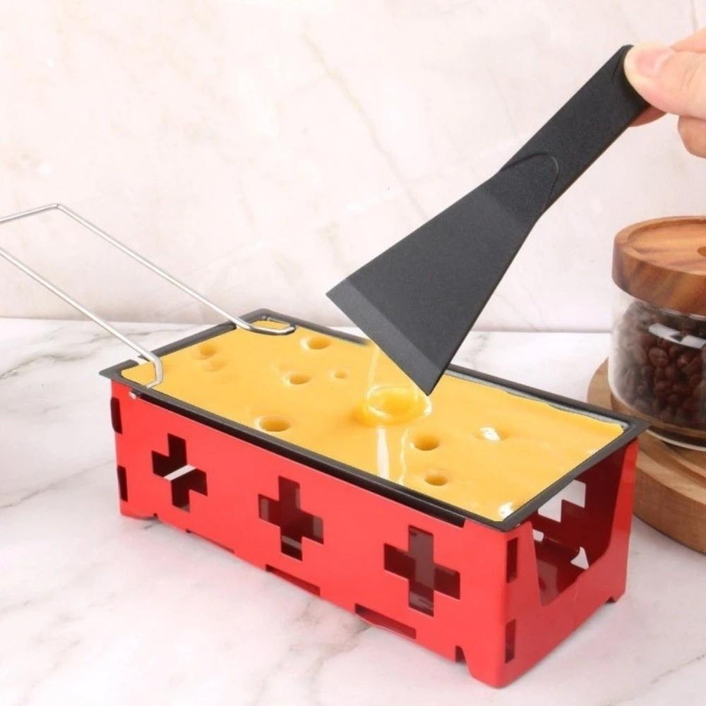 Wooden Handle Cheese Melter Pan Stainless Steel Cheese Fondue Set Non-Stick Cheese Pan Camping