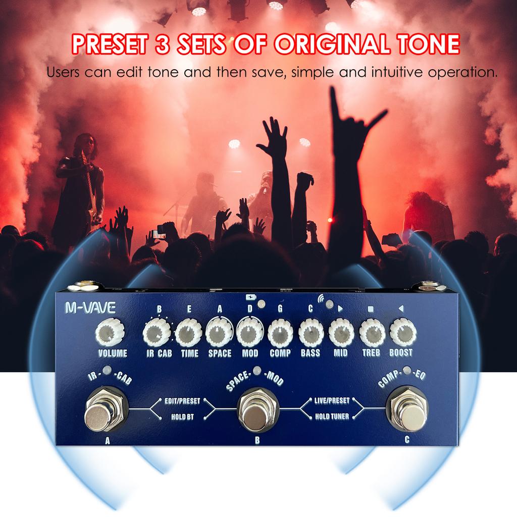 MVAVE CUBE BABY Portable Multifunctional Bass Combined Effect Pedal with Wireless Music Playback