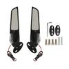 1 Pair Motorcycle Side Mirrors Adjustable Rear View Mirrors with LED Light for NINJA 250 300 400