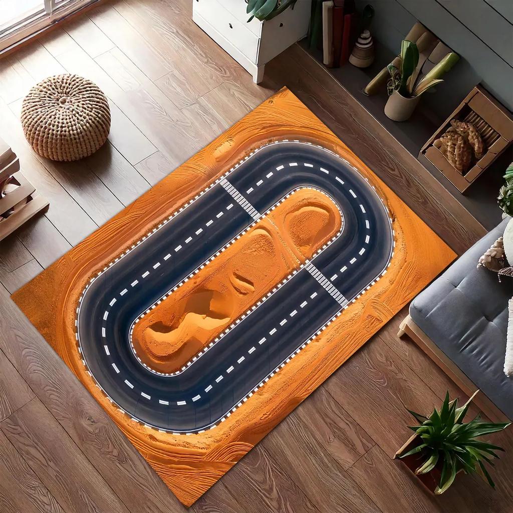 Airport Landing Strips Top Printed Area Rugs View Aircraft and Airplane Arrival 3D Carpet Kids' Bedroom Playroom Nursery Decor