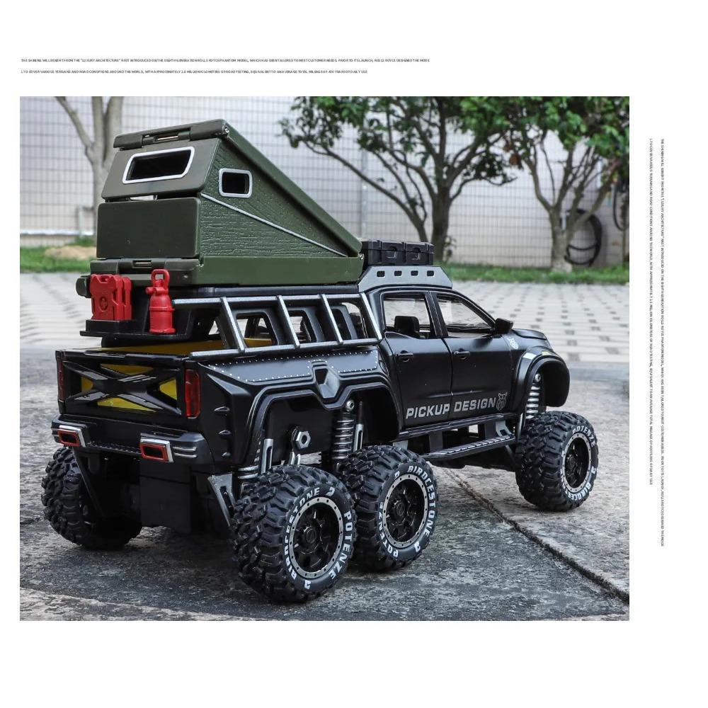 1/28 BENZ X-CLASS 6X6 Кемпинг Внедорожник Модель автомобиля из сплава Звук и свет Детская игрушка Коллекционные предметы Подарок на день рождения