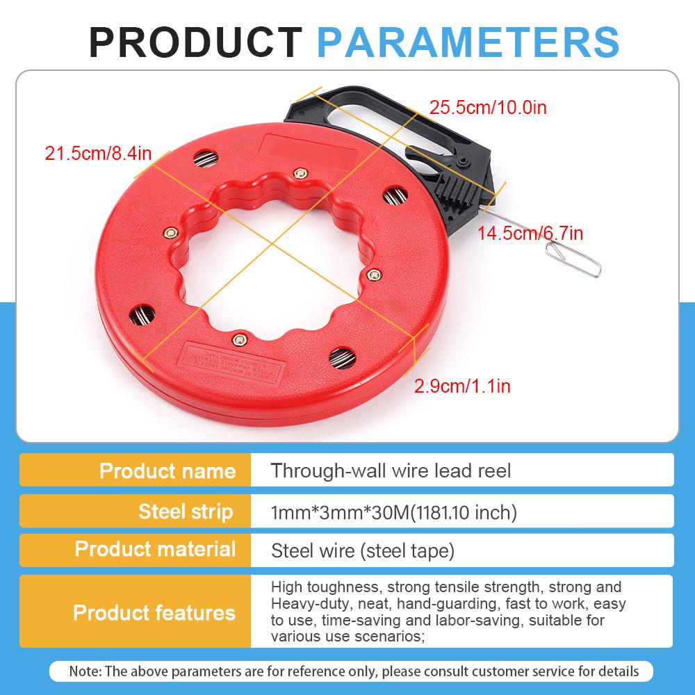 3MM/30M Cable Puller Wire Threading Device Lead Threading Device Fish-Shaped Wire Channel For Pipe Hole Wires Automotive Wiring